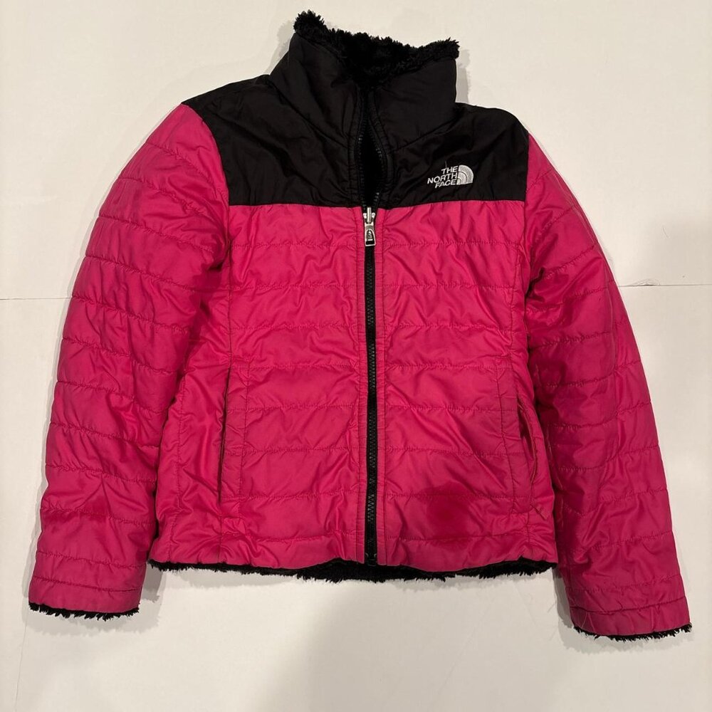 Pink and Black The North Face puffer jacket